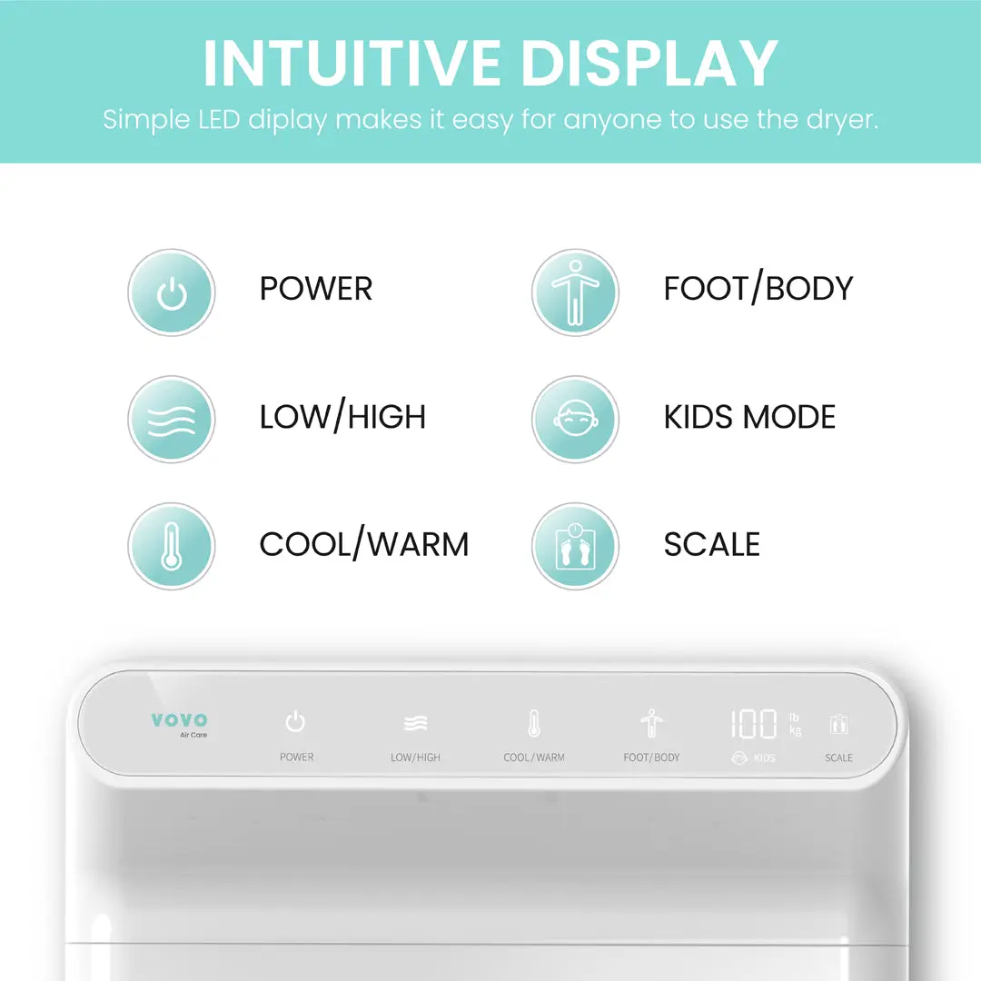 VOVO Body & Foot Dryer BD-7700W - Made in Korea - Image 4