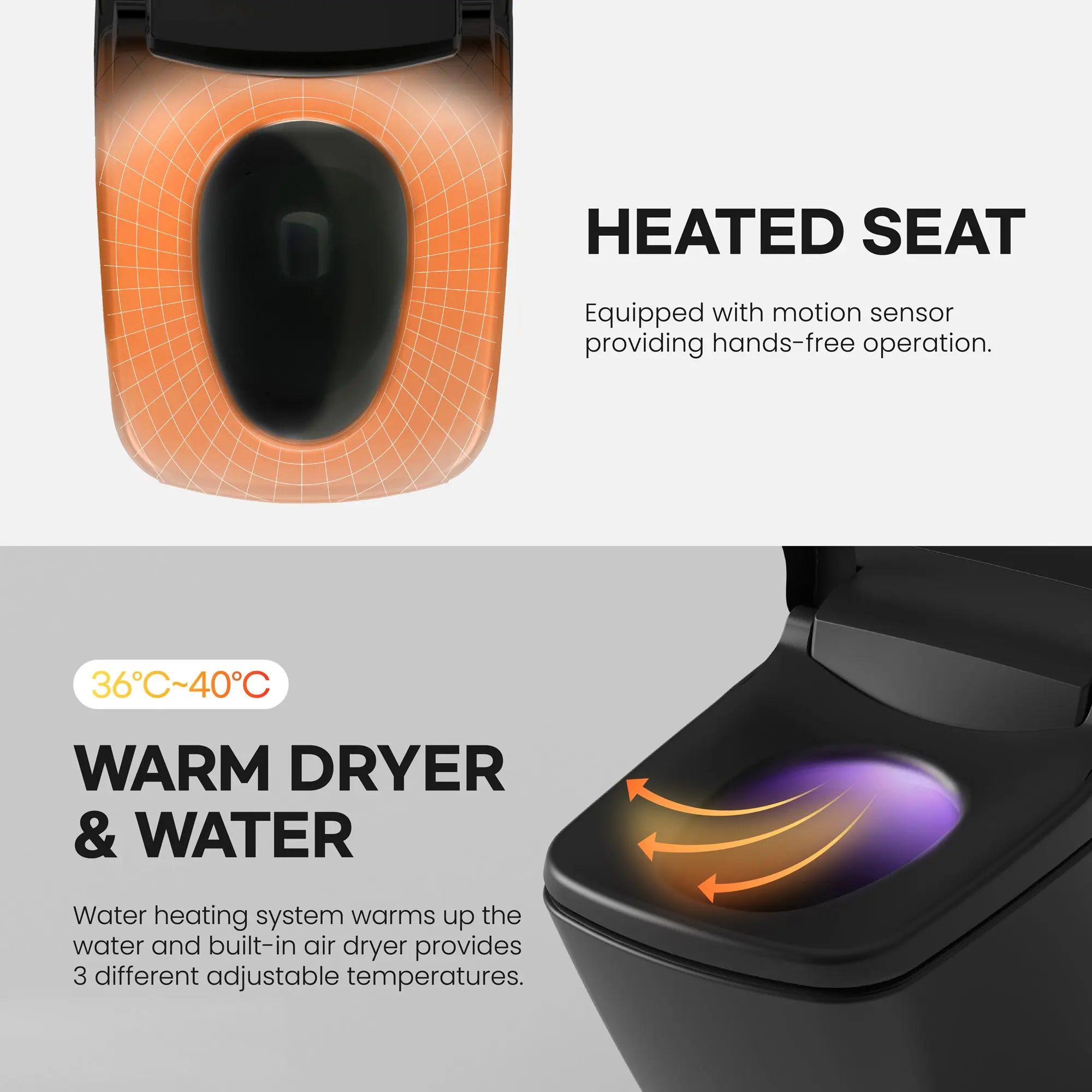 VOVO Bidet Toilet TCB-090SA(B) - Made in Korea - Image 3