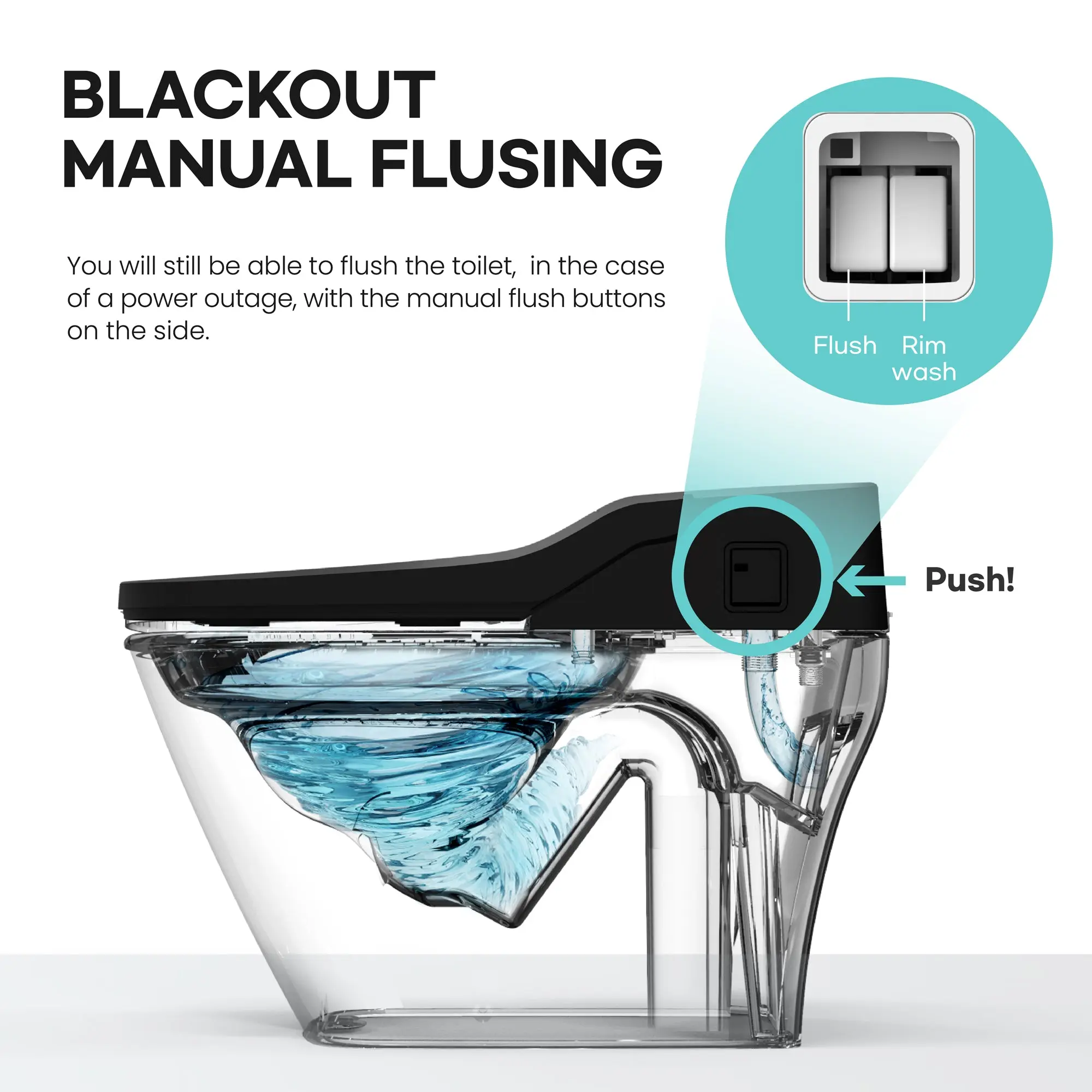 VOVO Bidet Toilet TCB-090SA(B) - Made in Korea - Image 6